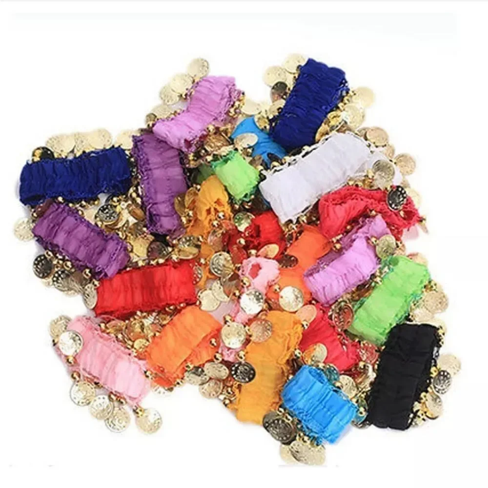 New Belly Dance Wrist Ankle Cuff Arm Bracelet Dancing Gold Coins US FAST